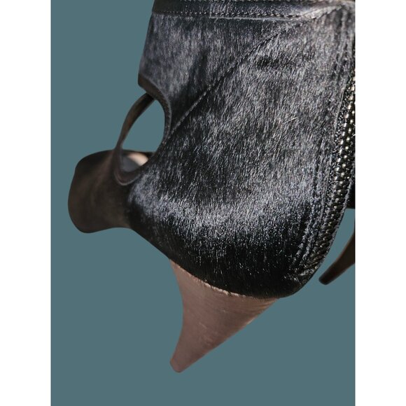 Elie Tahari Isadora Genuine Calf Hair Peep-Toe Cutout High Heel Booties 10.5 M - Picture 11 of 13
